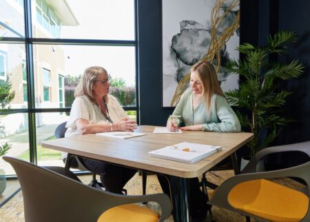 Accountants discussing bookkeeping and tax